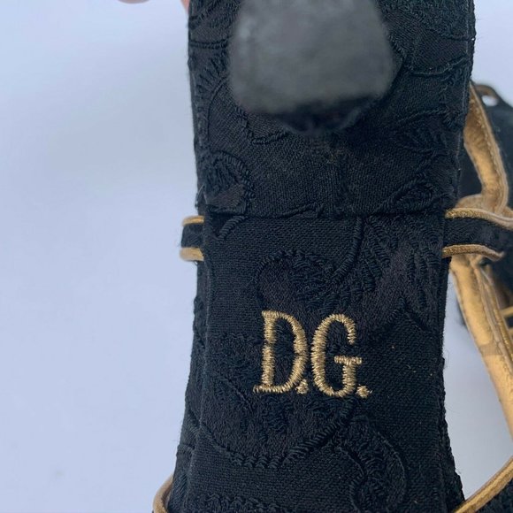 Dolce & Gabbana Kitten Heels Size 36 Black Gold - Picture 8 of 8